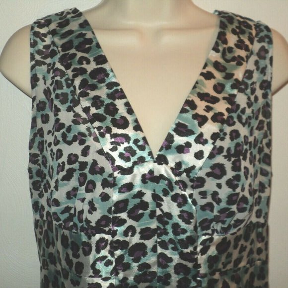 Nicole Miller Sz 8 Leopard Print Top & Inner Tank - Picture 2 of 5